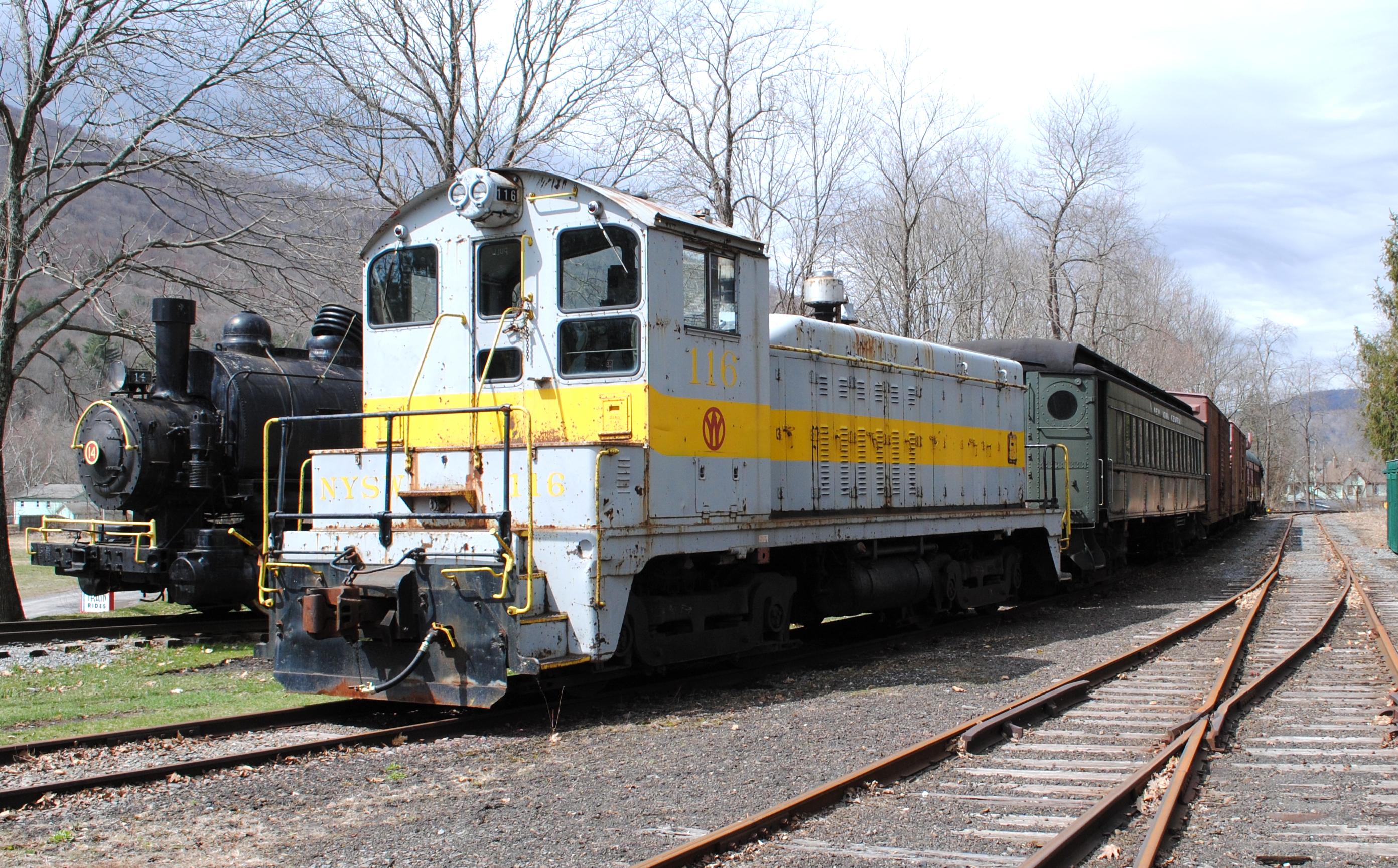 Yard switcher and an old steamer